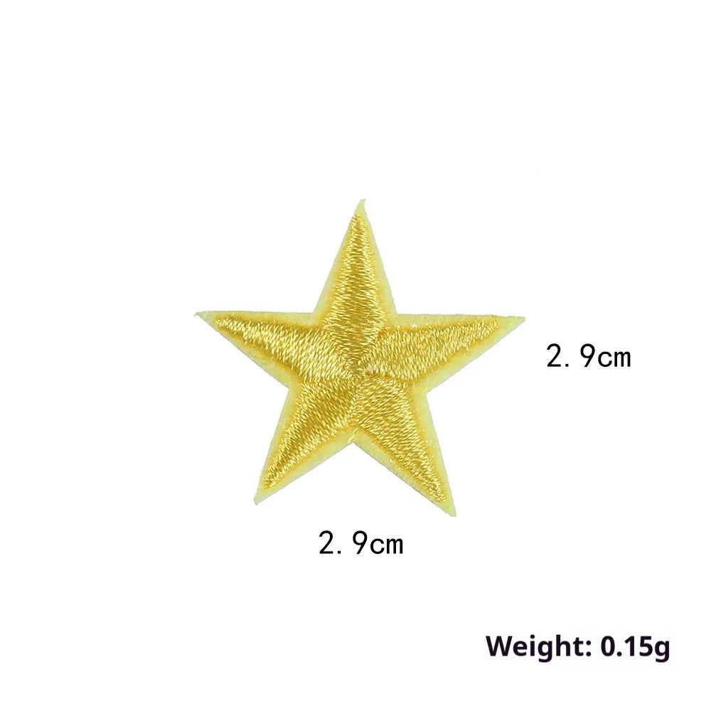 Colourful five-pointed star cloth embroidery stickers for DIY fabric decoration