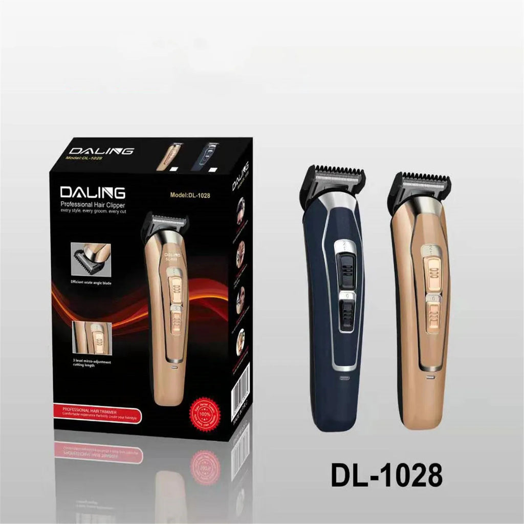 Dark blue rechargeable electric hair clipper with stainless steel blades