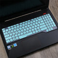 ASUS Flight laptop keyboard protective film cover in various colour options including blue, mint, and gradient patterns.
