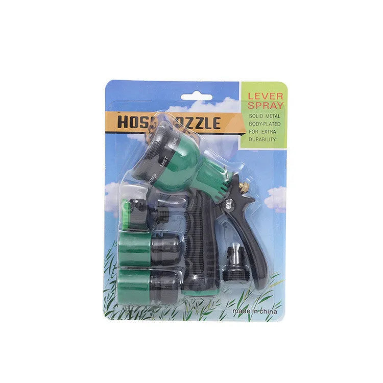 Green multifunctional high-pressure spray gun with PP and ABS construction for garden watering and car washing