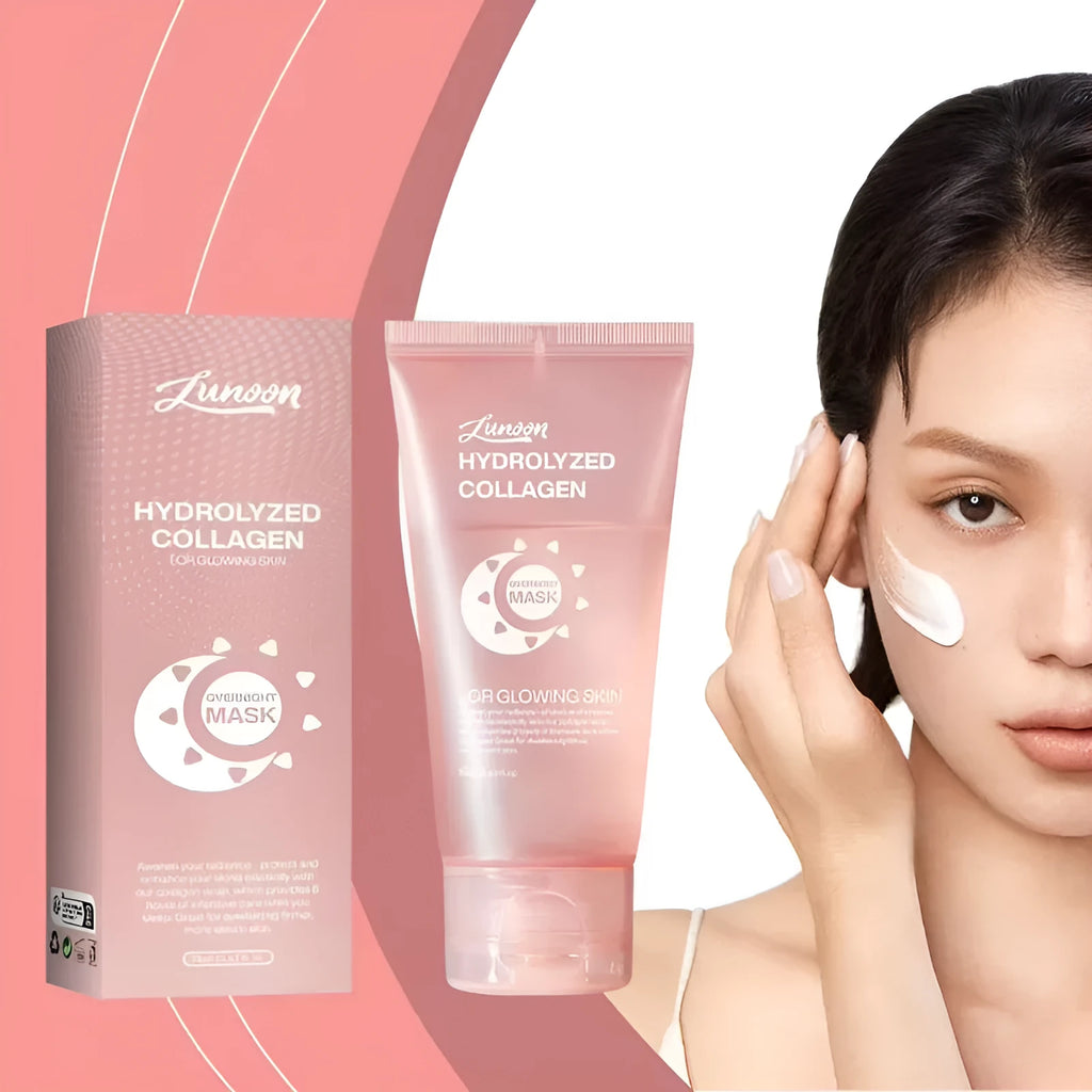 Collagen night face mask in 75ml bottle with brush applicator for even application