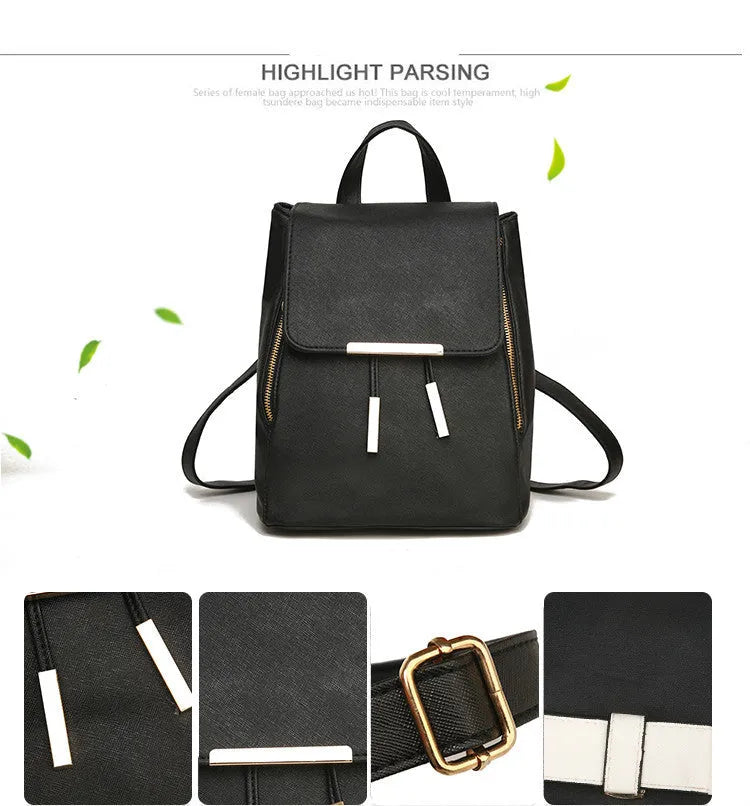 Women's PU leather anti-theft school backpack with top-handle, wear-resistant, 20-35 litre capacity, beige colour