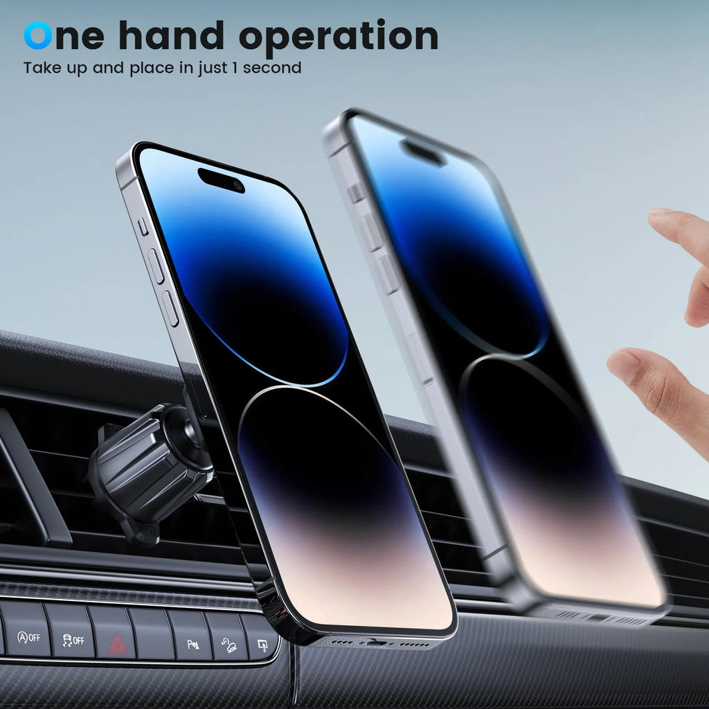 Black snap-on car air outlet phone holder M06-AV6S for universal vehicles with rechargeable battery