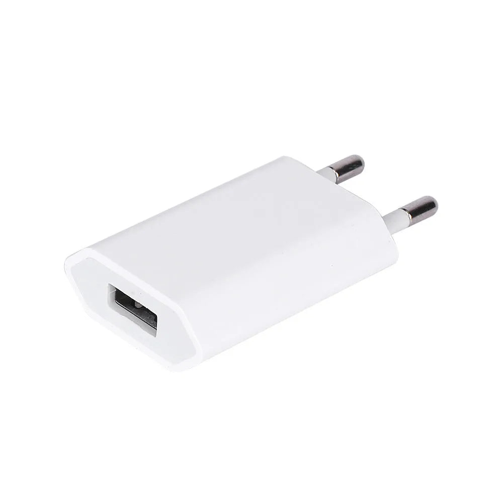 5V 2A USB travel wall charger with charging cable for iPhone and iPad devices