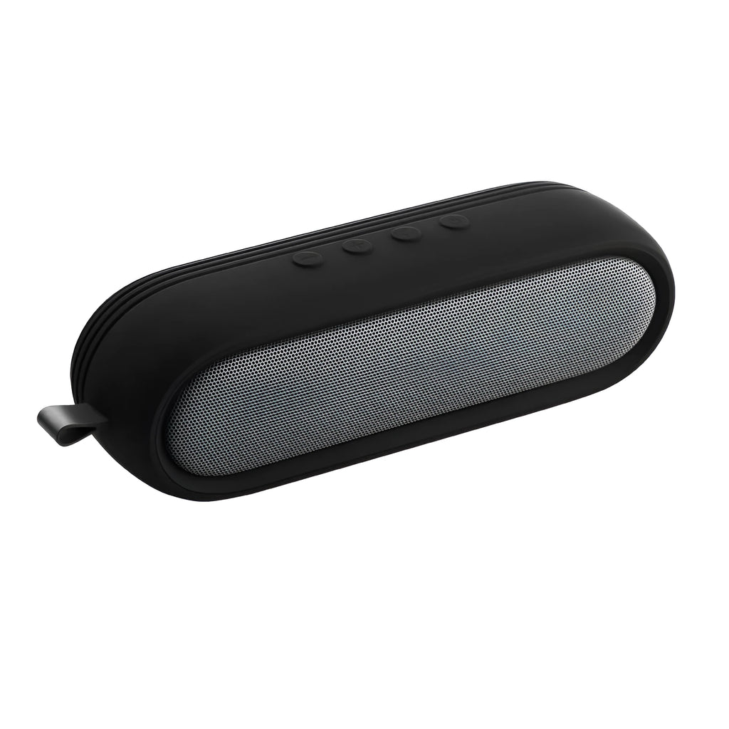 CRDCsmart S202C black portable wireless Bluetooth speaker with dual drivers and IP65 waterproof rating