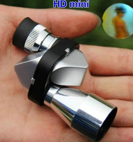 Compact aluminium alloy 8x20mm pocket monocular telescope with canvas bag and cleaning cloth.