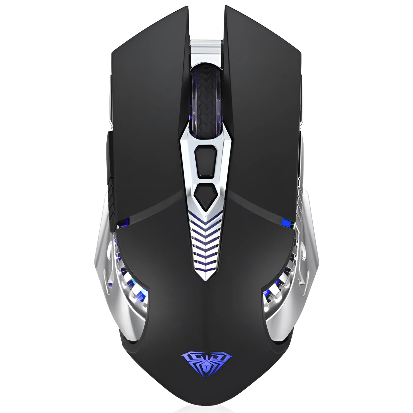 Black silent wireless Bluetooth e-sports mouse with 800mAh rechargeable battery