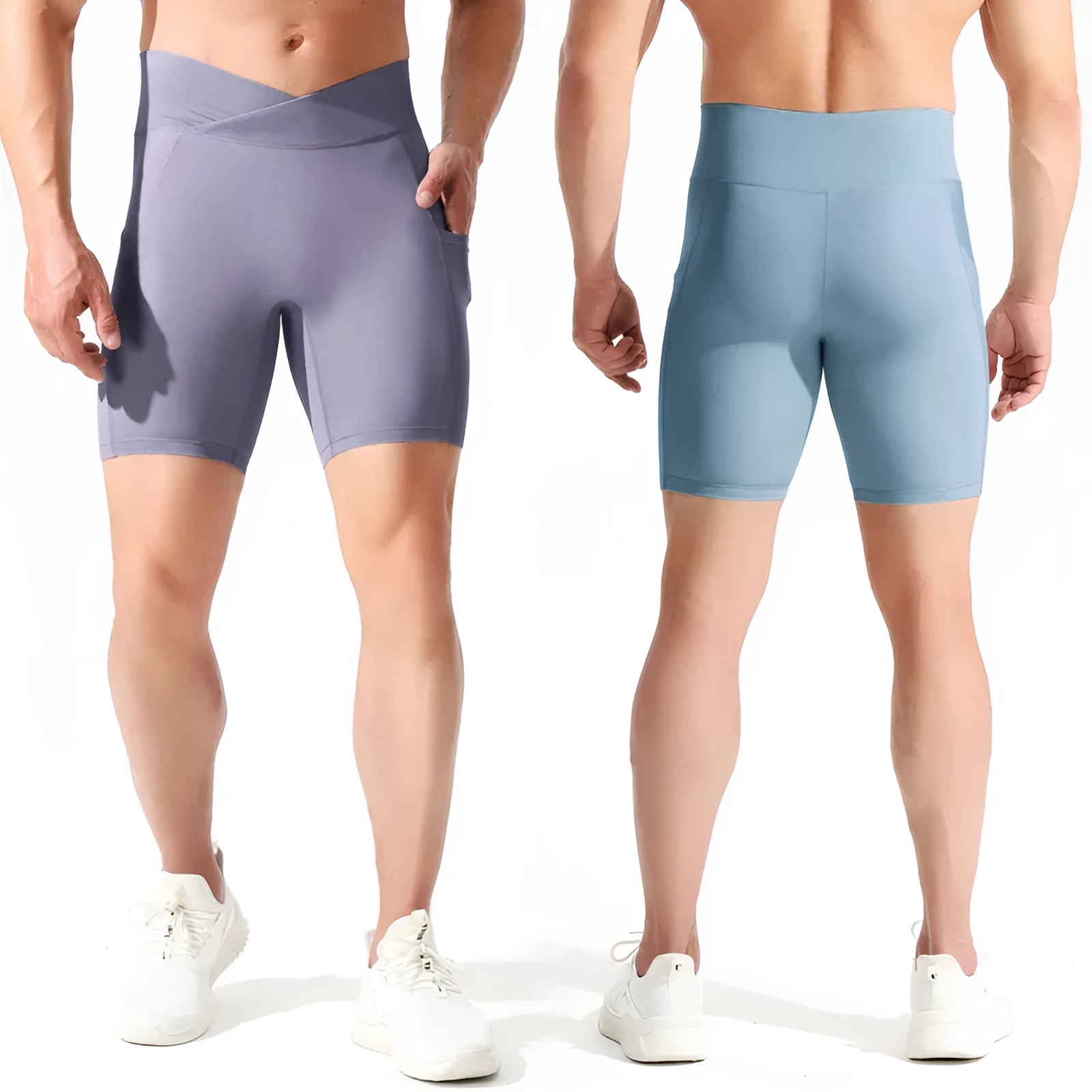 Men's summer five-point running tights in lightweight nylon, available in multiple colours and sizes M to 3XL
