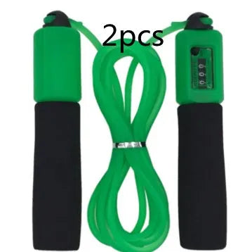 Adult fitness skipping rope with foam handles showing 3 metre PVC rope in multiple colour options