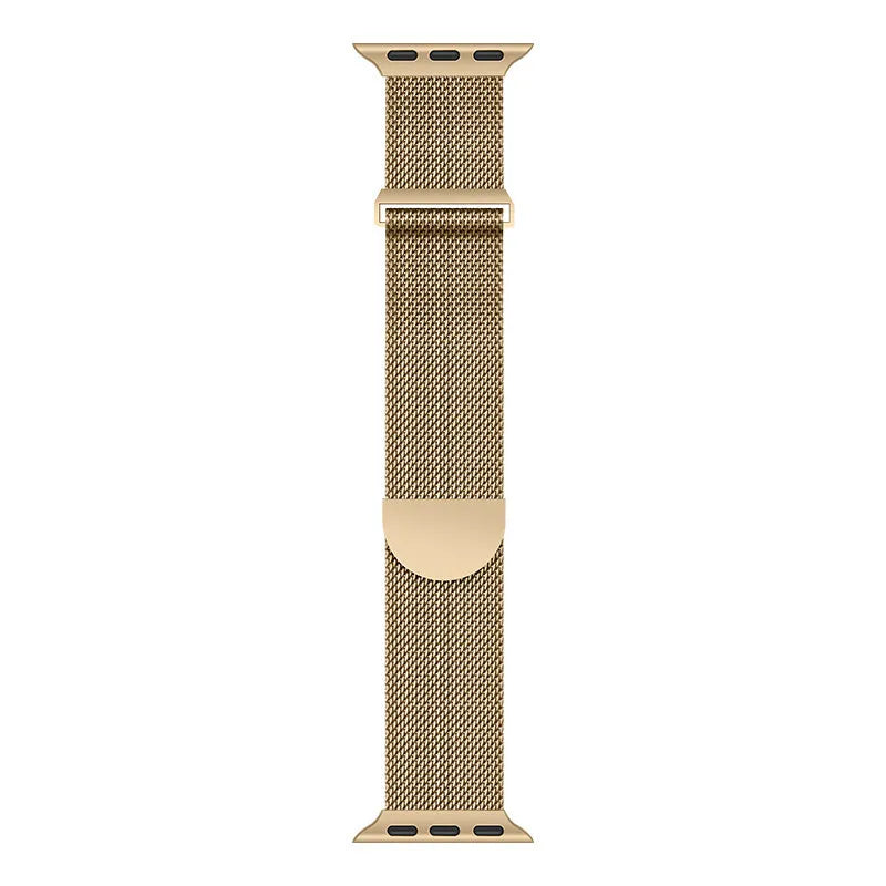 Metal stainless steel watch band for iWatch, starlight colour, 42/44/45/49mm size, metal links on white background