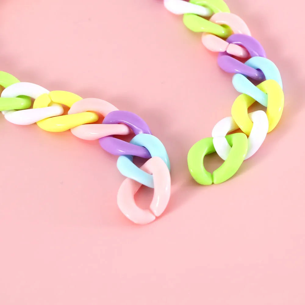 Adjustable plastic pet collar in macaron candy colours with chain detailing for cats, dogs and rabbits