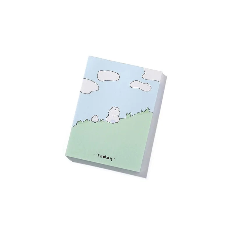 Cartoon hand account collage sticky notes in three sizes with animal designs