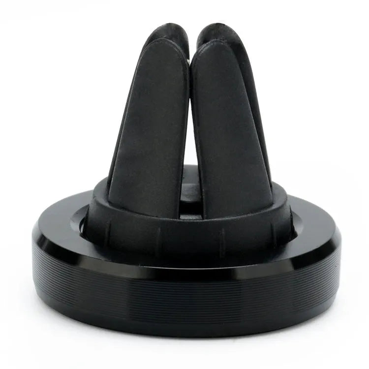 Magnetic car phone holder mounted on vehicle air vent in rose gold colour