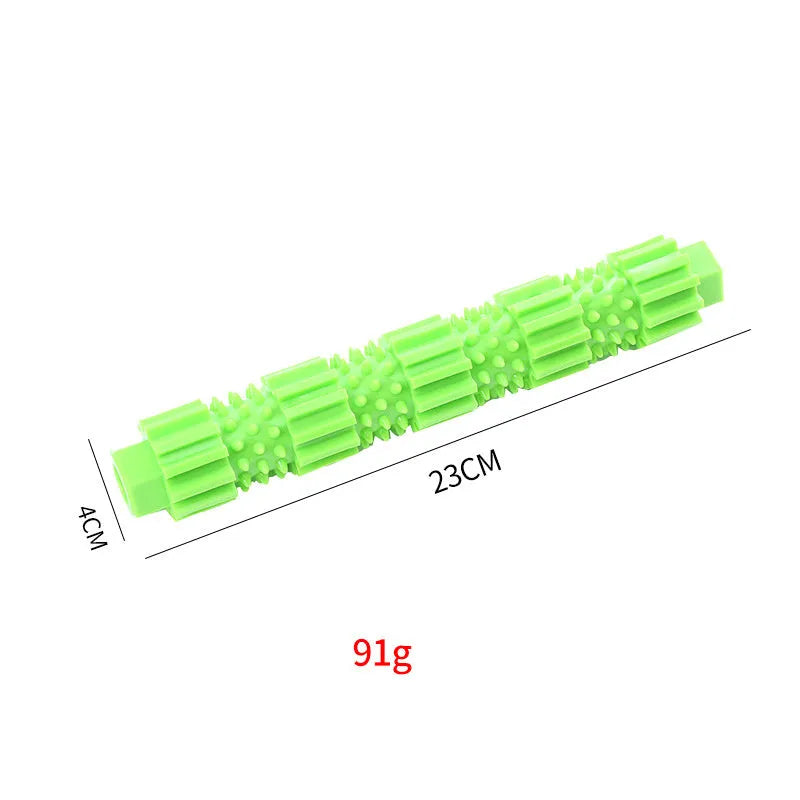 Green and orange rubber dog chew toy for aggressive chewers with treat dispensing feature