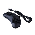 Black Sega USB PC game controller with 1.8 metre cable on white background