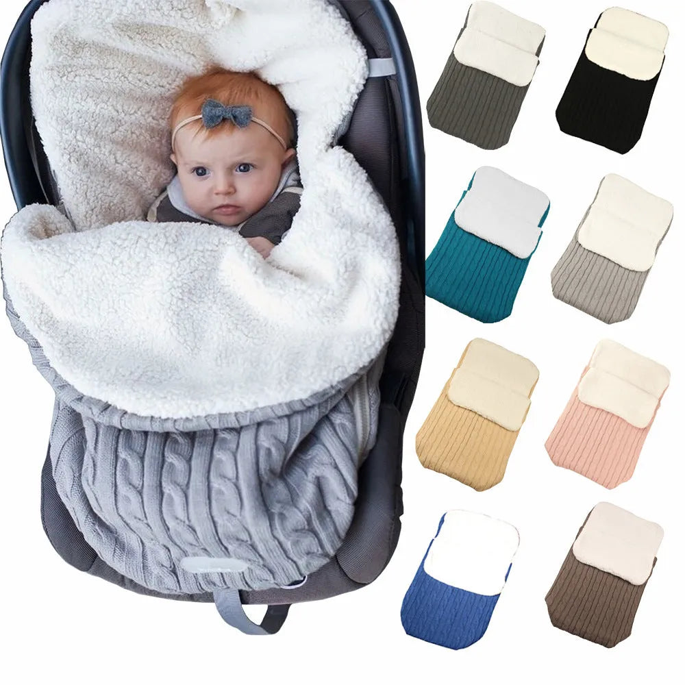 Winter baby stroller sleeping bag with cotton wool filling in multiple colour options