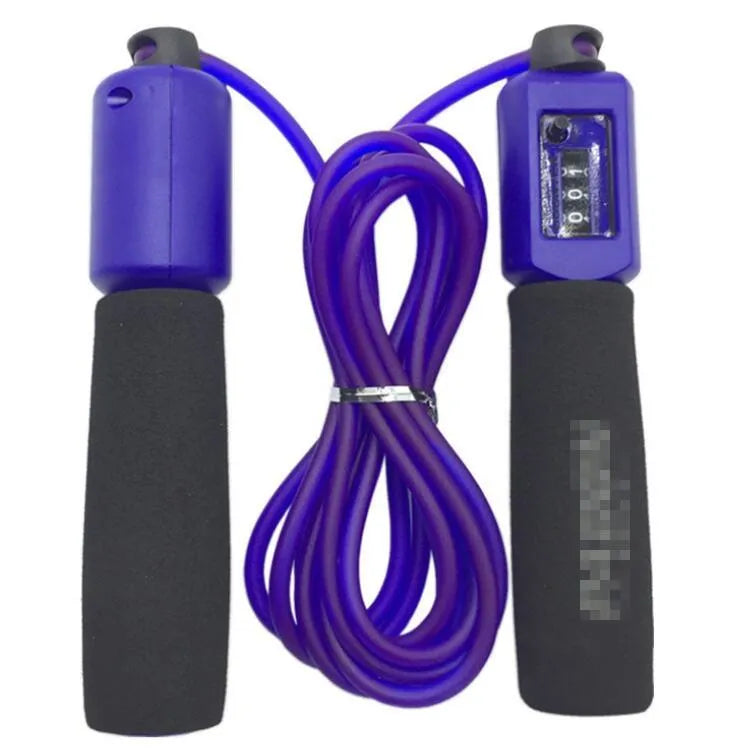Adult fitness skipping rope with foam handles showing 3 metre PVC rope in multiple colour options