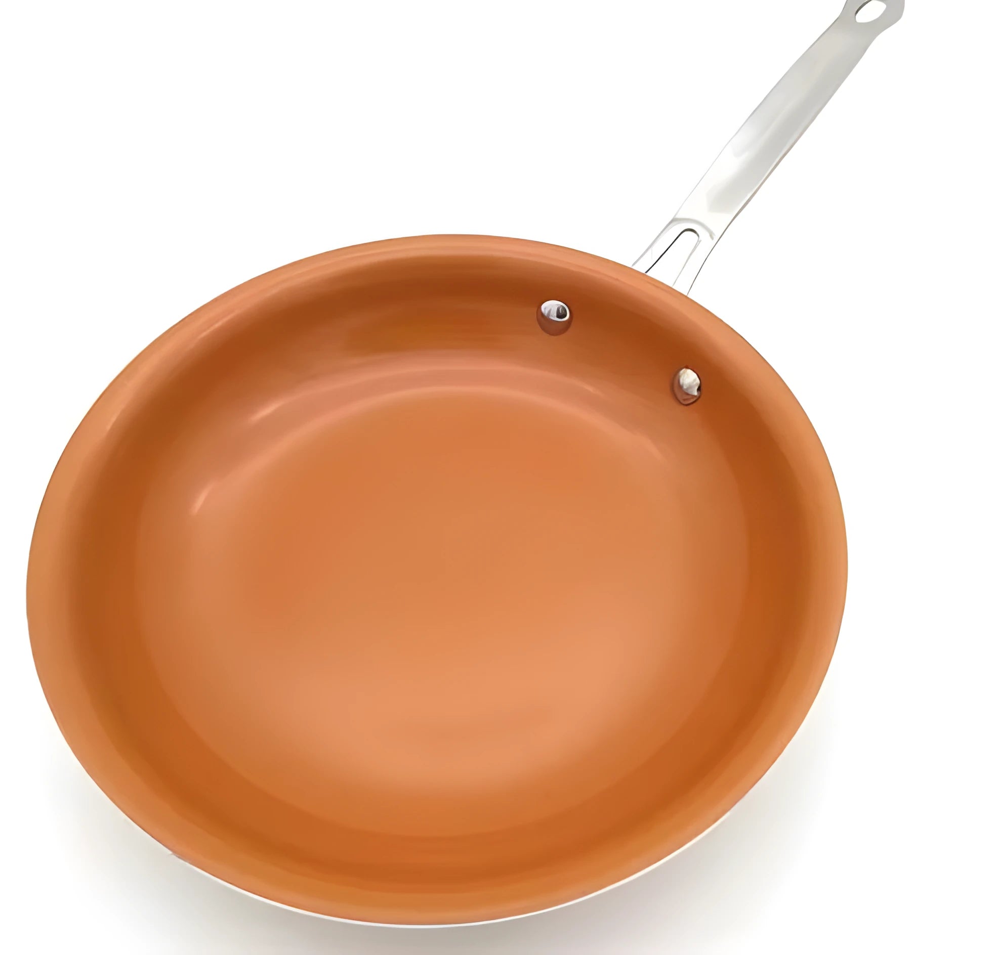 Non-stick copper ceramic frying pan set with three sizes 8 10 12 inches aluminium core induction oven dishwasher safe