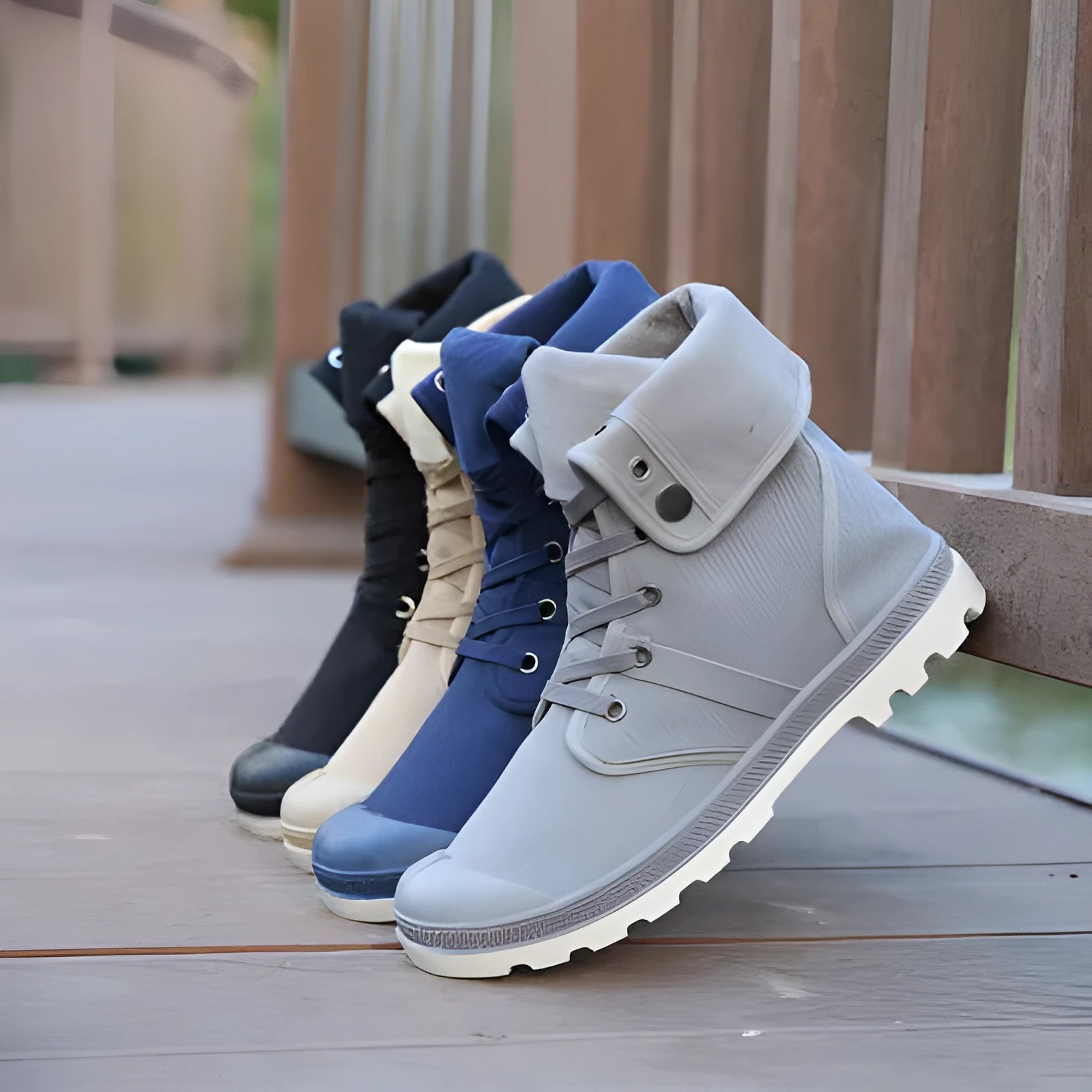 Men's high-top lace-up canvas sneakers in multiple colours