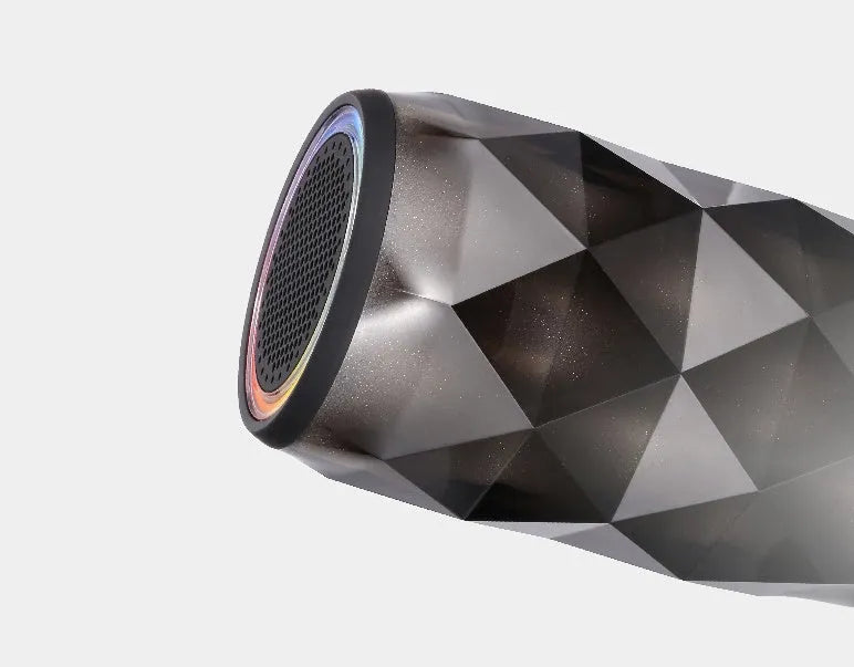 Black crystal diamond cut Coke can shaped Bluetooth speaker lantern with colourful LED lighting effects