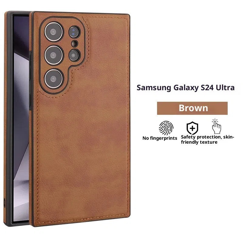 Anti-drop TPU phone case for Samsung Galaxy in black with embossed texture