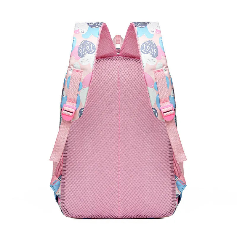 Children's Oxford cloth school backpack with air cushion shoulder straps in blue colour