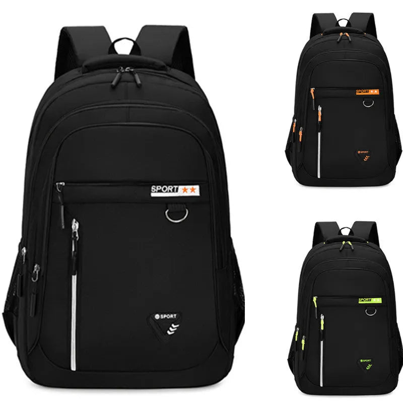 Men's large Oxford cloth schoolbag in red, green, blue, or black colour with air pillow straps