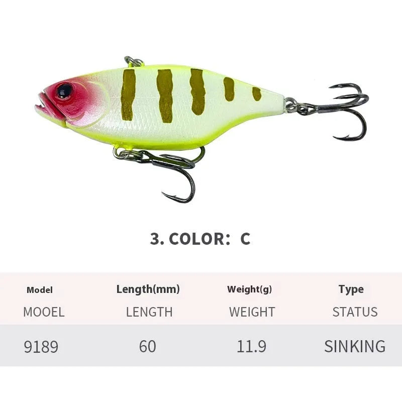 60mm 11.9g long-range submerged biomimetic fishing bait in multiple colour options