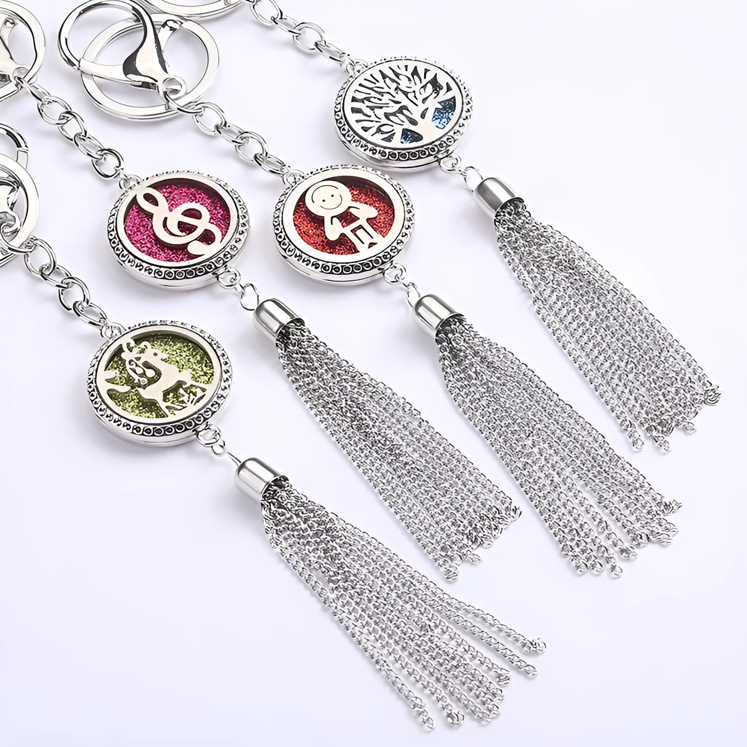 Alloy tassel aromatherapy car pendant necklace with chain for essential oil diffusion