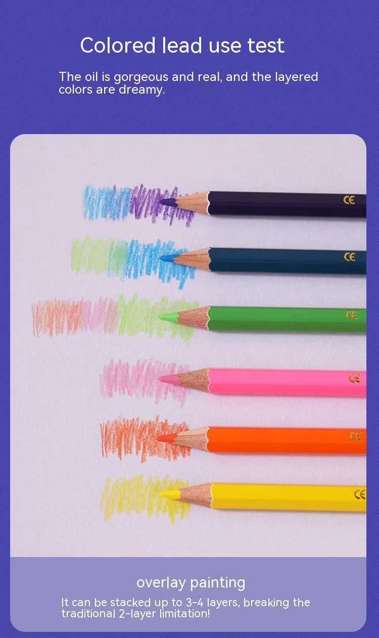 Wooden colour pencil set with double-headed brushes in organised colour selection