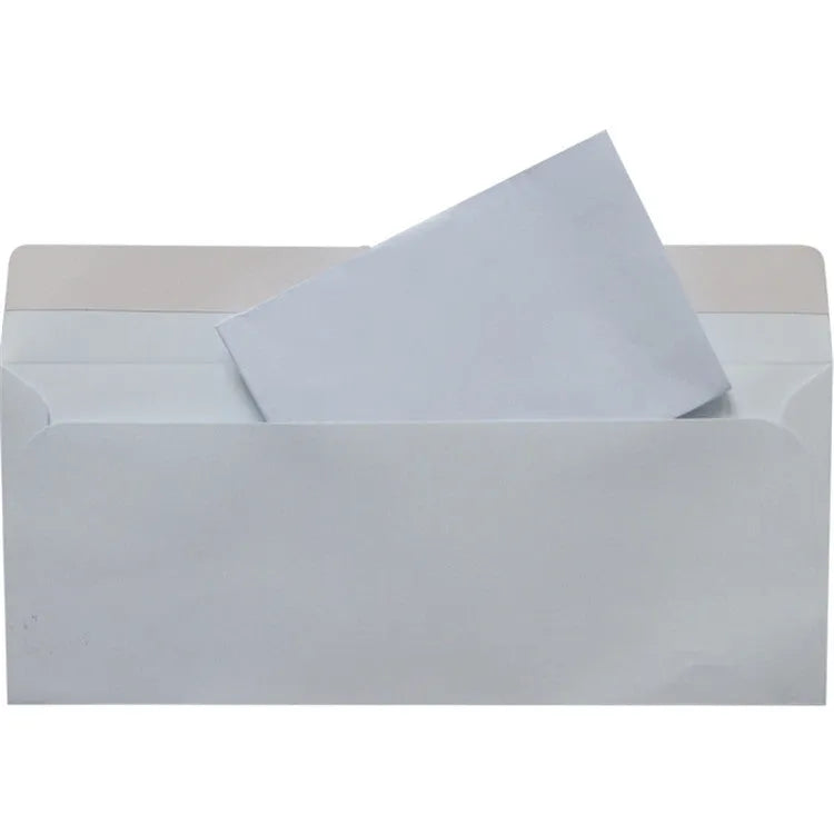 Blue tamper-evident confidential envelope with self-adhesive seal, size 105mm by 240mm.