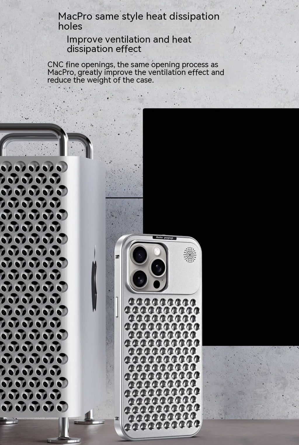 Aluminium alloy spring fastener king aromatherapy phone case for iPhone, frosted finish, magnetic anti-fall, black colour