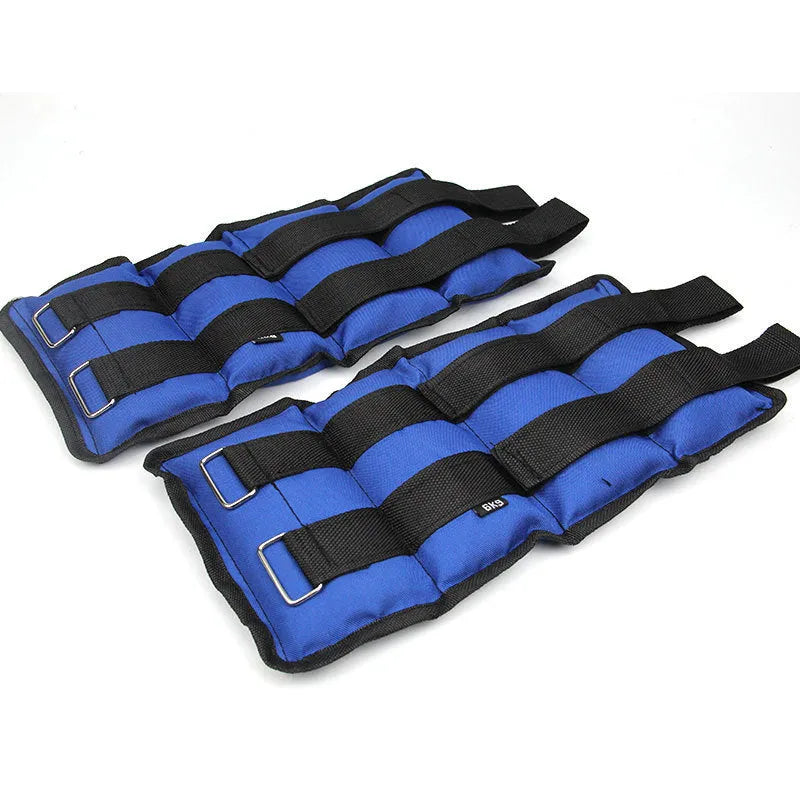 A pair of Oxford cloth legging sandbags for weight training in track and field athletics