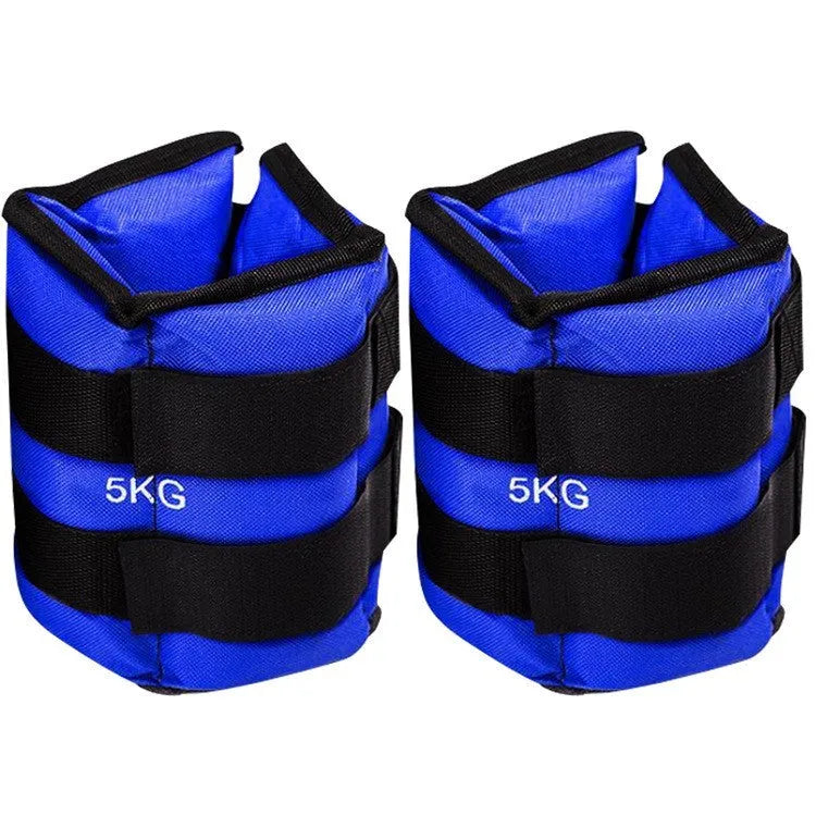 A pair of Oxford cloth legging sandbags for weight training in track and field athletics