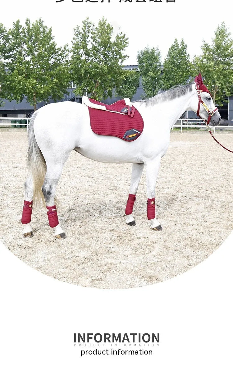 Wool riding saddle pad for equestrian and cycling with waist protection in four colours