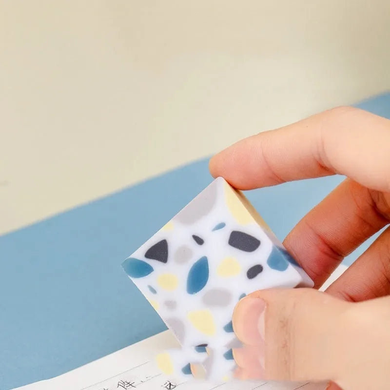 White brick-shaped rubber eraser for pencils