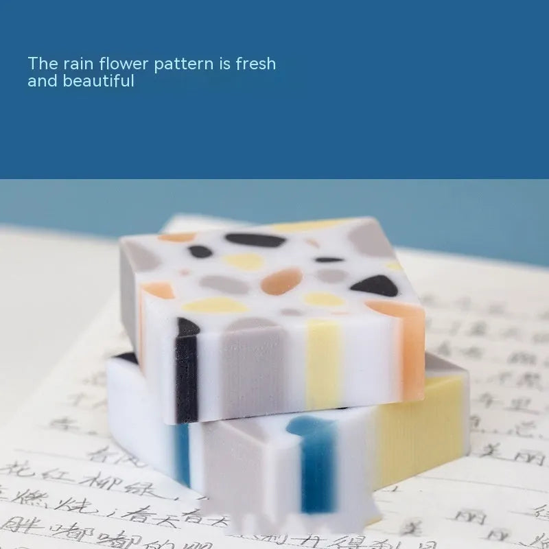 White brick-shaped rubber eraser for pencils
