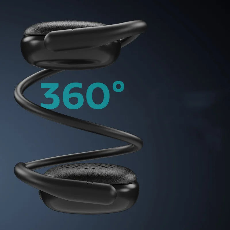 Black bone conduction Bluetooth headset with Type-C charging port, designed for sports use
