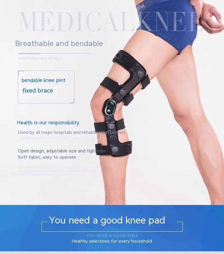 Black anterior ligament knee supporter showing sandwich construction materials.