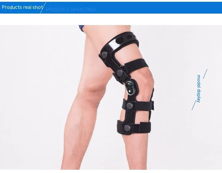 Black anterior ligament knee supporter showing sandwich construction materials.