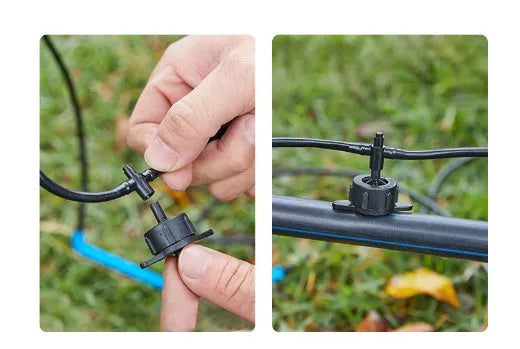 White PE plastic tee water distributor connector for micro irrigation systems