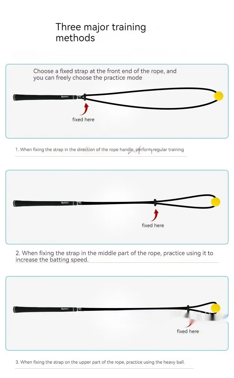 Black silicone elastic golf swing trainer practice rope for physical correction action training