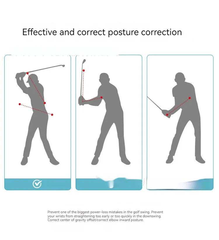 Black silicone elastic golf swing trainer practice rope for physical correction action training