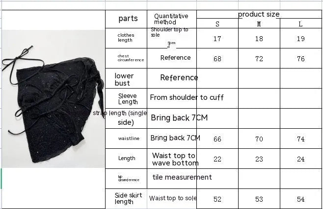 Black three-piece polyester bikini swimsuit set with top and shorts on mannequin