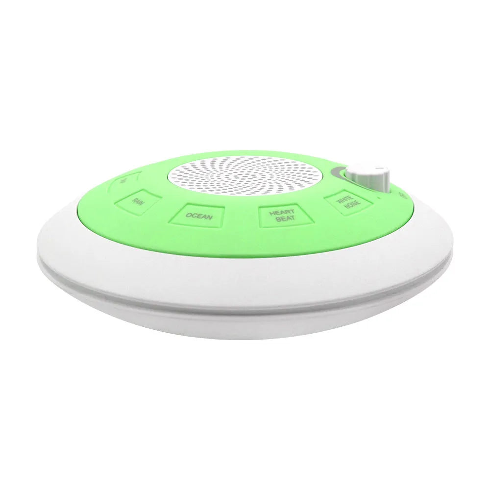 Rechargeable white noise sleep aid instrument in blue flying saucer design with music function