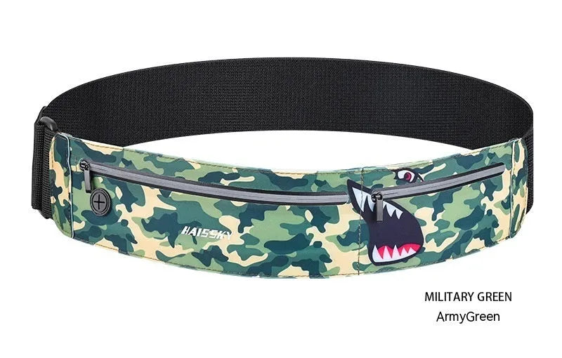 8 inch waterproof waist bag in camouflage crocodile colour for outdoor sports