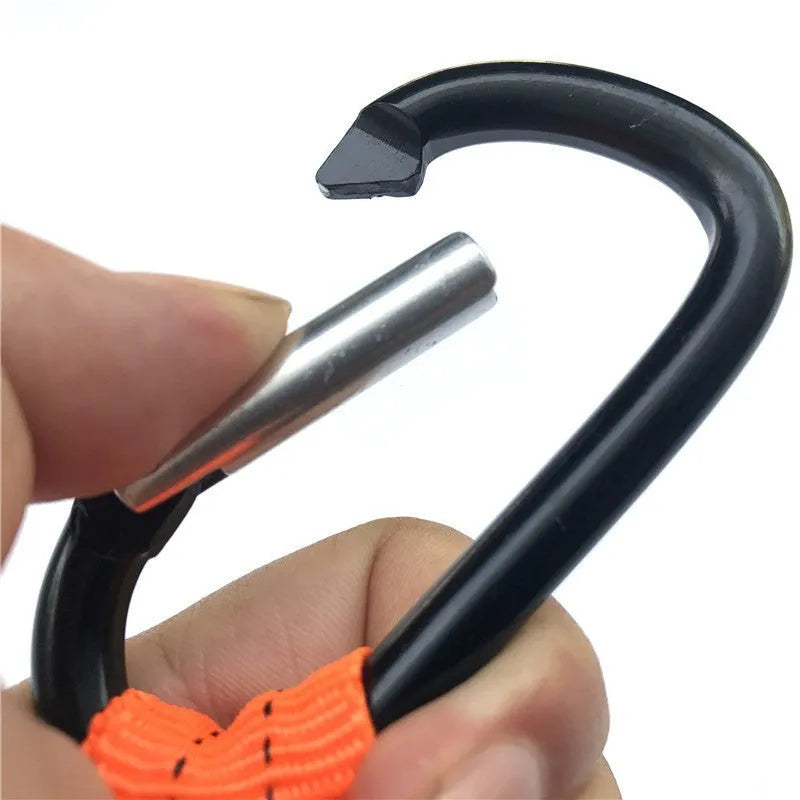 Orange 90cm long elastic safety rope for connecting fishing rod and reel.