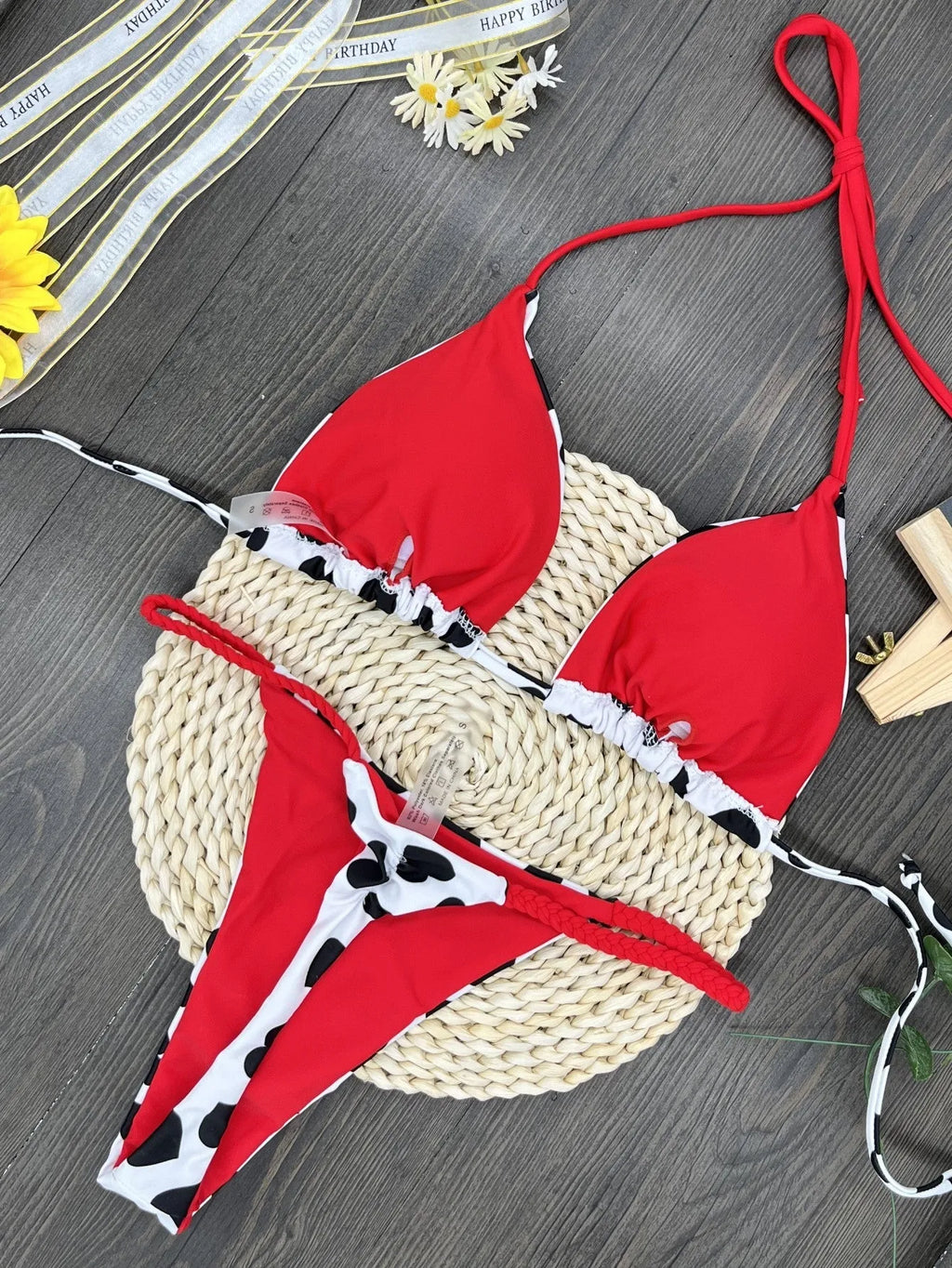 Heart print one-piece swimsuit with a backless split, in colours RT1883 or R2112