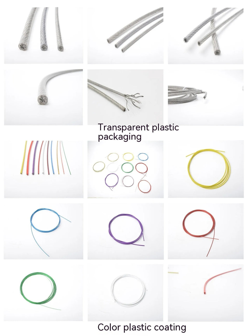 304 stainless steel anti-theft security wire rope showing flexible multi-strand construction