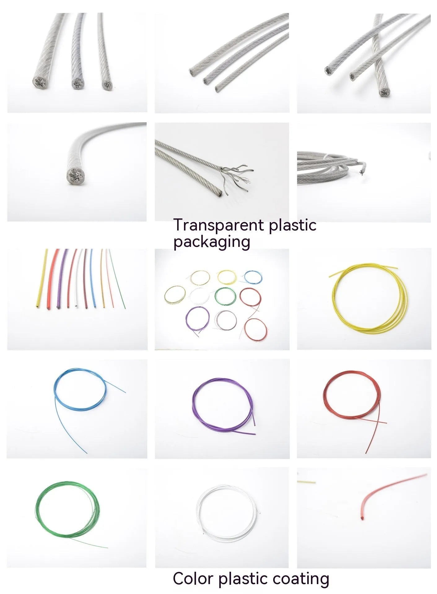 304 stainless steel anti-theft security wire rope showing flexible multi-strand construction